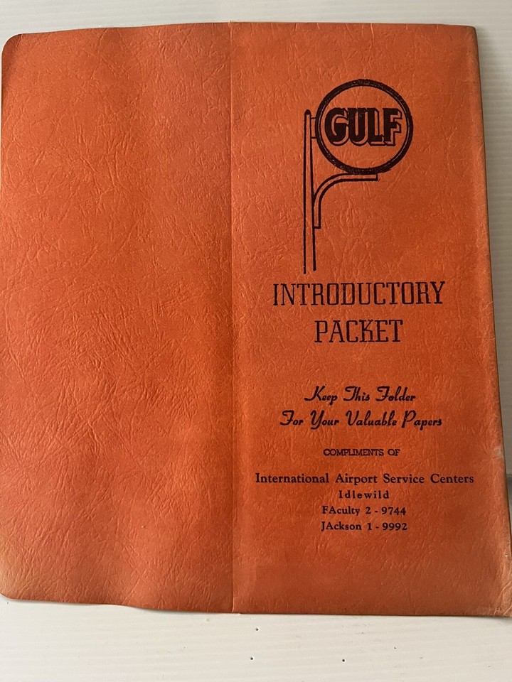 Gulf Oil Old Logo Folder Idlewild N. Y. International Airport eBay