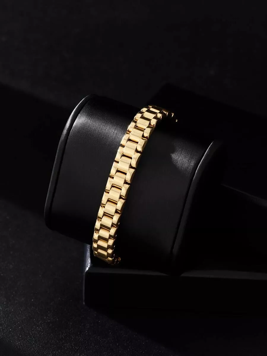 Pulseras de Titanium en Oro 10K Para Hombre Mujer Unisex Brazaletes Esclavas
