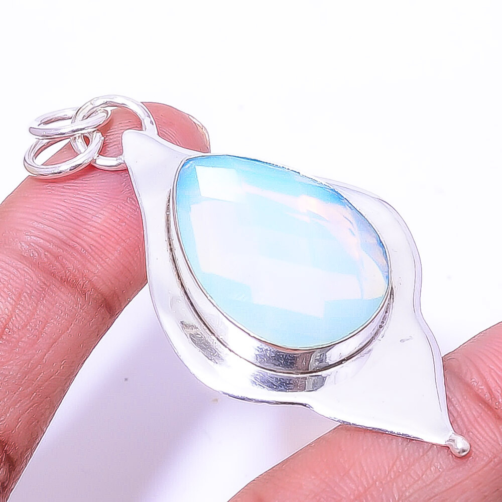 Milky Opal Gemstone 925 Sterling Silver Pendant 2.34