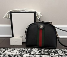 GUCCI Calfskin GG Web Ophidia Dome Small Gold...