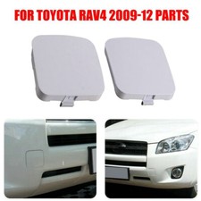 2pc White For Toyota RAV4 2009-12 Front Bumper Tow Hook Eye Cover Cap Left Right