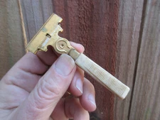 Antique Schick Eversharp Razor Gold tone Beige Bakelite Handle 4"