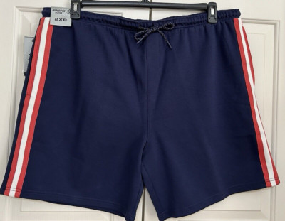 NWT Solaris active size 2XB navy blue red white stripe at ease shorts mens