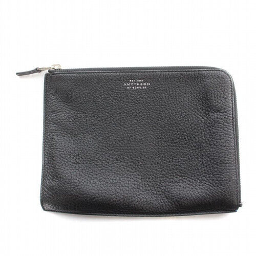 Smythson Black Leather Clutch Bag for Unisex [VG Condtion Smythson Black Leather Clutch Bag for Unisex [VG Condtion