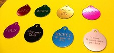 PET TAGS CIRCLE 3.75 CM ID DOG TAG CUSTOM 2-SIDE PERSONALIZED DIAMOND ENGRAVED