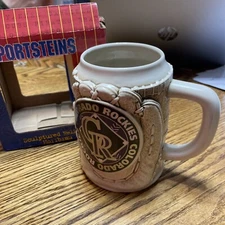 Vintage Colorado Rockies 3D Relief Unlidded Stein Mug Coffee Cup MLB