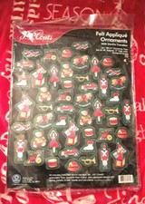 CHRISTMAS Ornaments KIT MAKES 48 Felt Applique ORNAMENTS J P Coats NEW Kit