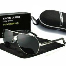Herren HD Sonnenbrille Polarisiert Metall 100% UV 400 Fahrerbrille Pilotenbrille