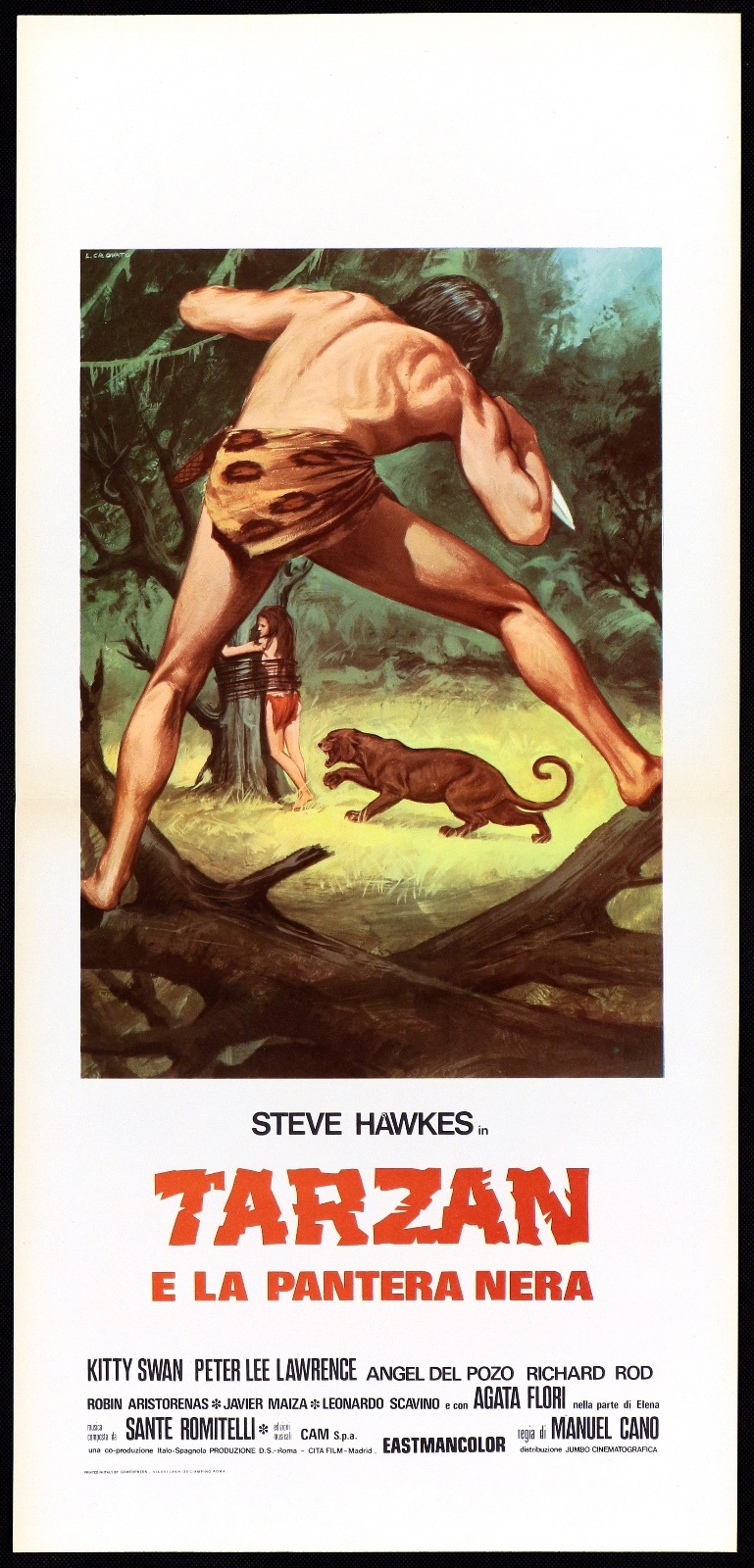 Locandina originale film Tarzan e la pantera nera (1972) - Regia di Manuel Caño