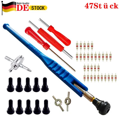 MARKENLOS 47 Stück Autoreifen Ventil Einzieh Hebel Ausdreher Reparatur Werkzeug Mit Kern