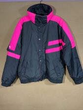 Cb Sports Nylon Poly Filled Ski Jacket Womans Xl Black/pink