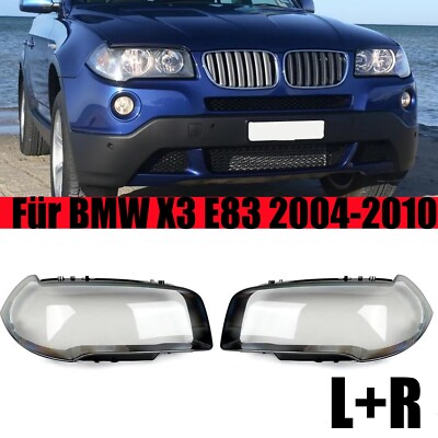 Paar Klar Scheinwerferglas Gehäuse Streuscheibe Für 2004-2010 BMW X3 E83 L+R DHL