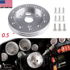 Silver Universal Aluminum 0.5" Hub For 6Hole Steering Wheel To 3Hole Adapter