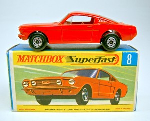 Details About Matchbox No 8a Ford Mustang Red Body Red Interior Very Rare Version Boxed