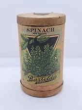 Vintage Barteldes New Zealand Spinach Seeds Cardboard Canister Container KS, CO