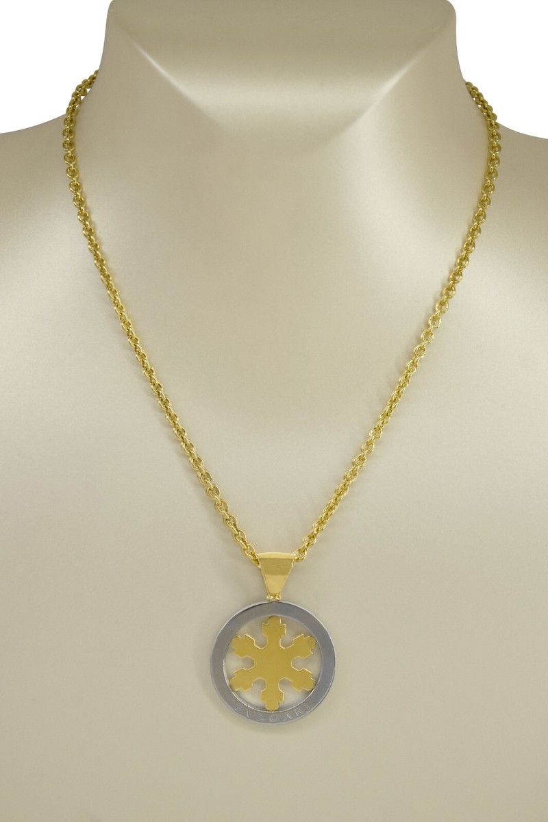 Saudi Arabia 18k Gold necklace and blvgari pendant Bvlgari Bulgari Pyramide 18k Gold Floral Pendant Multi-Cord  main image 3