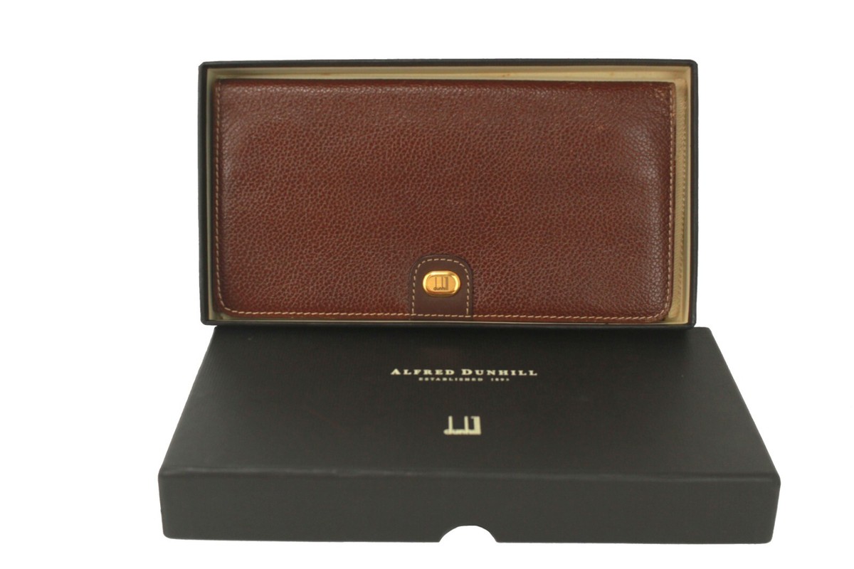Dunhill 財布 Bi-fold Wallet Leather 茶色 Alfred Dunhill Brown Leather Long Wallet Purse Accessories Used