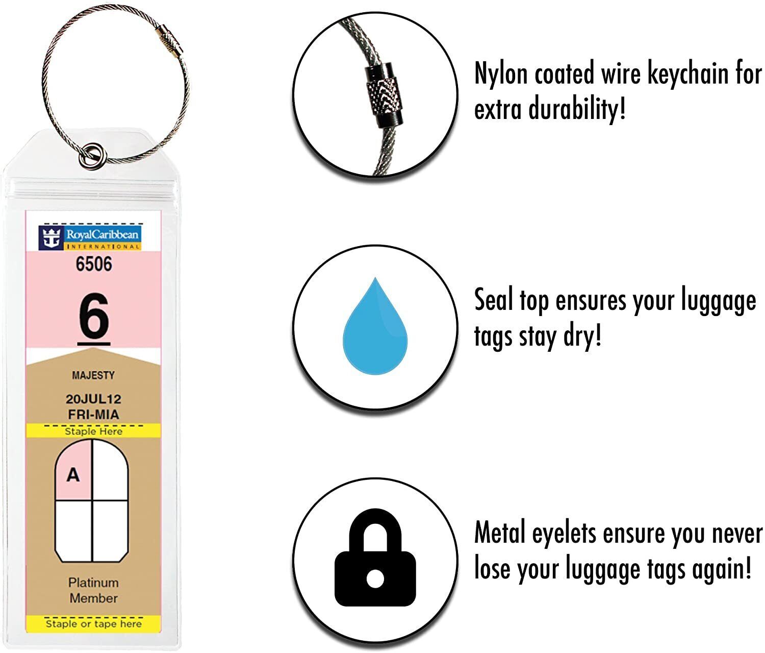 8PCS Cruise Ship LUGGAGE TAG HOLDERs Suits Royal Caribbean, Cunard and Celebrity eBay