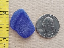 GENUINE BEACH SEA GLASS SURF TUMBLED COBALT BLUE LONG SHAPE PENDANT LARGE L2