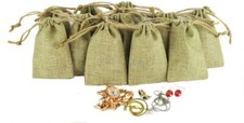Bolsas pequeñas de arpillera natural bolsas con cordón 12 piezas bolsas de alta calidad 2 3/4" de ancho x 3" de alto