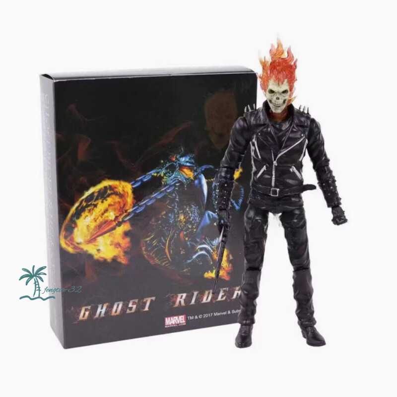 Marvel Ghostrider Nicolas Cage Mobile Anime Figure with Replacement Head Gifts