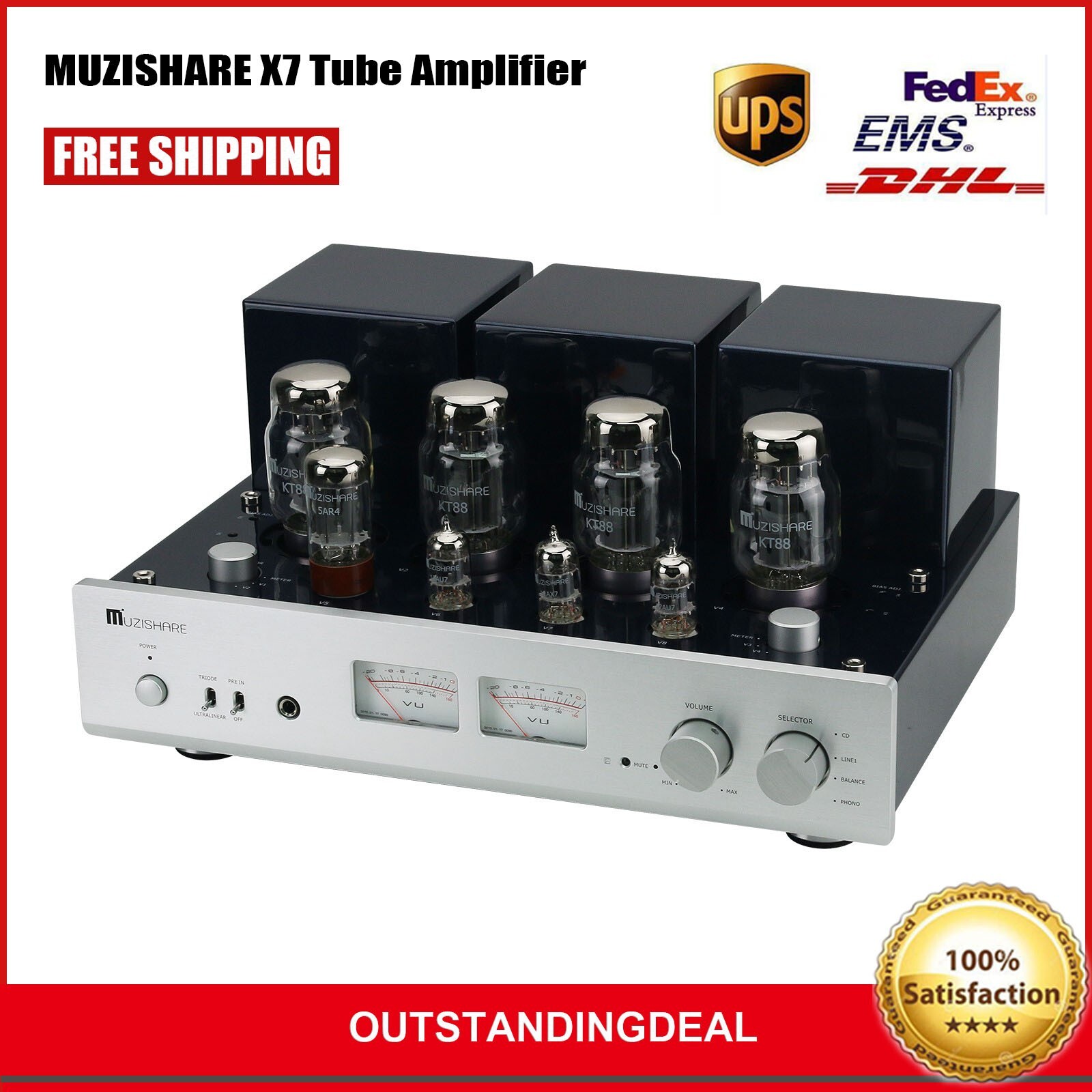 MUZISHARE X7 Tube Amplifier Double High Pressure Rectifier Power
