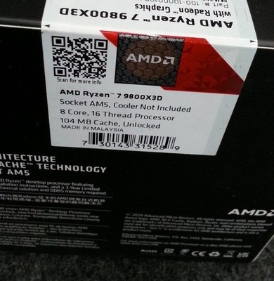 AMD 9800X3D Ryzen 7 9000 Series Processor 4.7GHz 8-Core AM5 | eBay
