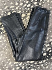 Vintage 90s mix it Black Genuine Leather Straight Leg Pants high rise