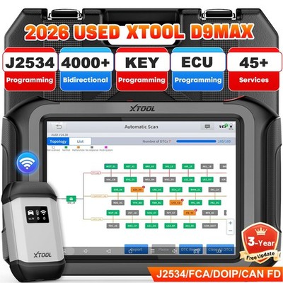 2026 USED XTOOL D9MAX Auto Diagnostic Tool J2534 ECU Programming Key Programmer