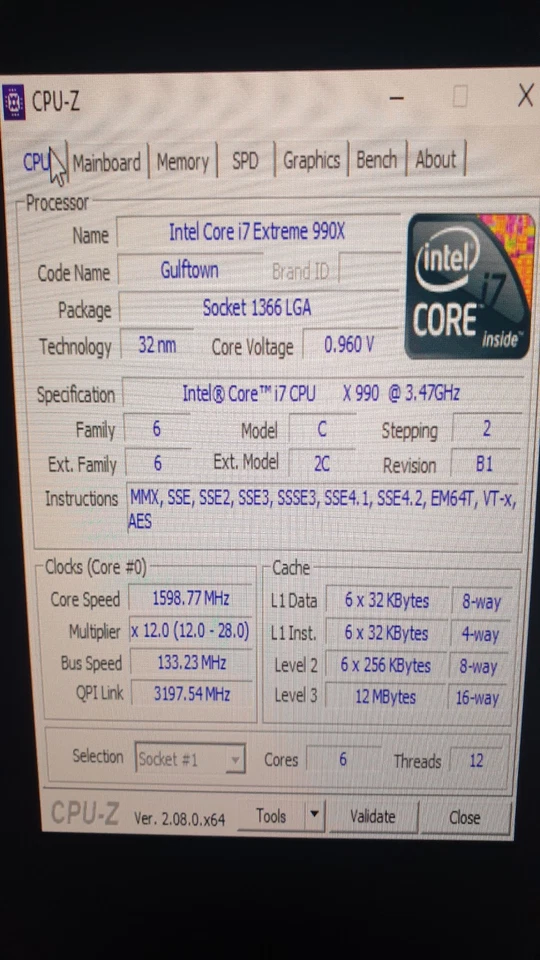 Intel Core i7-990X - 3.46GHz Six Core Processor - Image 3 of 3