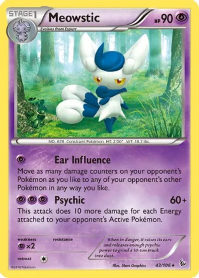 Meowstic - 43/106 - Rare Lightly Played Flashfire