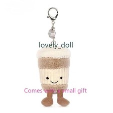 Jellycat Amuseable Coffee-To-Go Bag Charm Plush with Free Dust Bag NWT Best gift