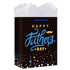 Fathers Day Gift Bag - 13" Large Father's Day Gift Bag with Tissue Paper