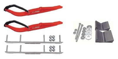 C&A Pro Red Razor Snowmobile Skis w/ 4.5'' Shaper Bars Complete Kit Yamaha 2014