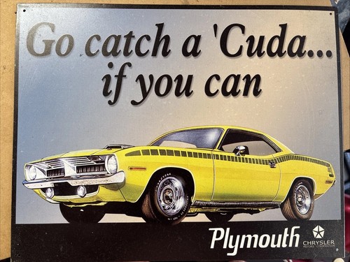 Vintage Plymouth Cuda Metal Sign