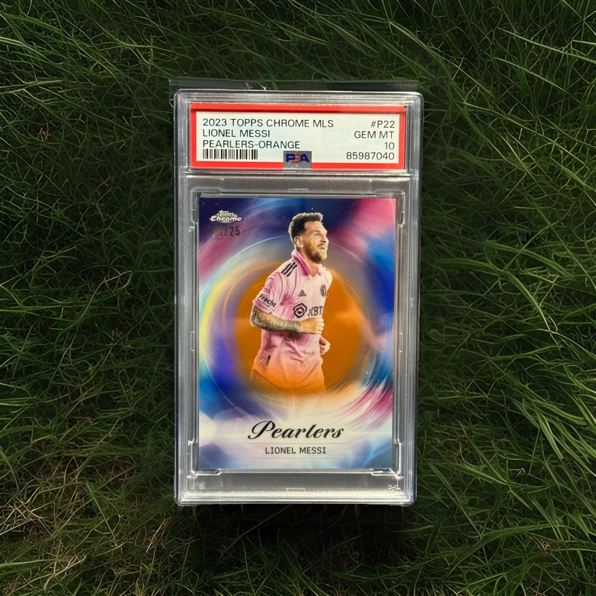 2023 Topps Chrome MLS Inter Miami Lionel Messi Pearlers Orange /25