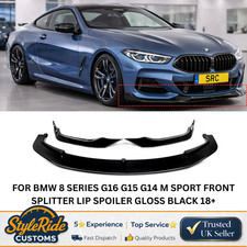 FOR BMW 8 SERIES G16 G15 G14 M SPORT FRONT SPLITTER LIP SPOILER GLOSS BLACK 18+