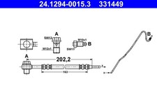 BREMSSCHLAUCH FÜR AUDI A1 SPORTBACK (8XA, 8XF) - ATE 24.1294-0015.3