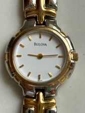VINTAGE BULOVA WOMEN TWO TONE QUARTZ WATCH 6 1/4" LENGTH