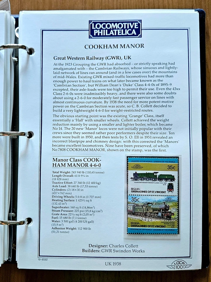 Locomotora Philatelica álbum de sellos mostrando trenes de todo el mundo Foto 4 de 4