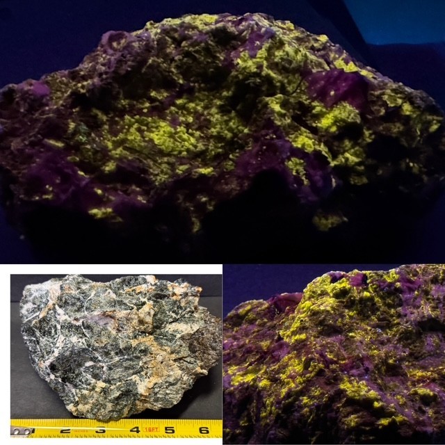 SWEET  3 LB.  SW FLUORESCENT  YELLOW APATITE var. MANGANAPATITE ,PARKER MTN, NH