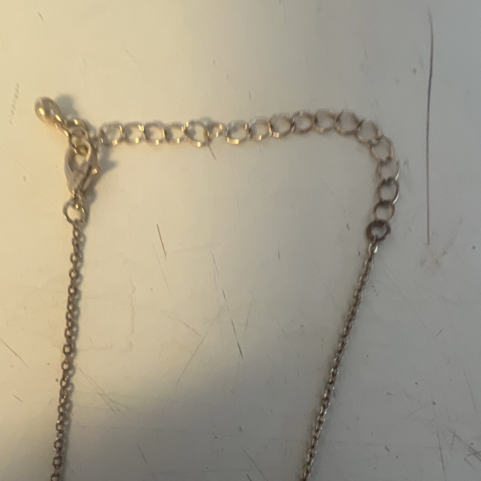 Silver Tone Rectangular Pendant Necklace Adjustab… - image 3