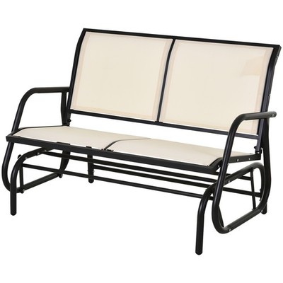2-Person Outdoor Glider Bench Patio Porch Garden Loveseat Swing Rocking Chair