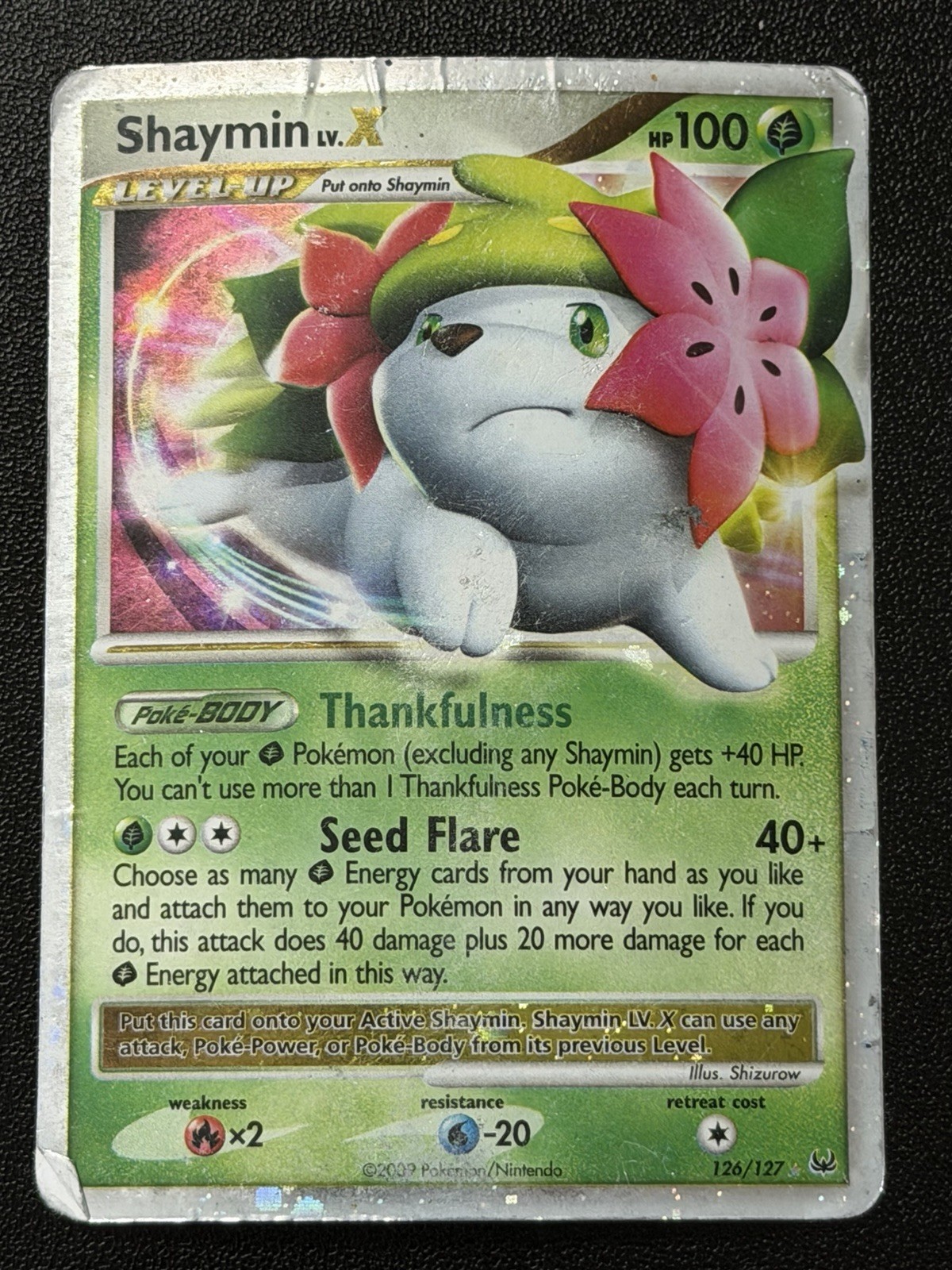 Pokemon Shaymin LV.X 126/127 Platinum Holo DMG