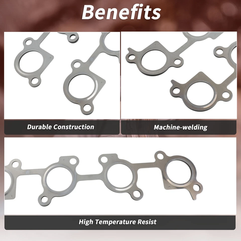 2 Pcs Exhaust Manifold Header Gasket for Toyota 4Runner 2003-2009 No.1717350021 Foto 4 de 4