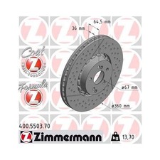 2x Bremsscheibe ZIMMERMANN 400.5503.70 passend f&uuml;r MERCEDES-BENZ