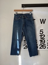 Vintage 80s Levi  s Orange Tab High Rise Straight Leg Jeans - Raw Hem - USA - 27