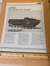 Vintage FMC LVT7A1 USMC Amphibious Landing Vehicle Tracked Military Brochure