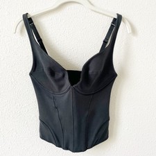 Skims Cotton Shapewear Corset Soot Size Small Retro Feminine Neutral