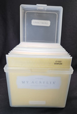 LOT 4 - CTMH Storage Box 7 x7"x7" With 15 Pictured Used Unused Stamp Sets